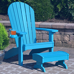 Bayou Breeze Aatikah Polywood Outdoor Adirondack Chair With Ottoman |  Wayfair